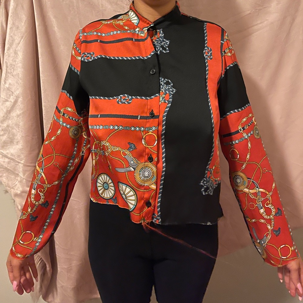 80s style blouse